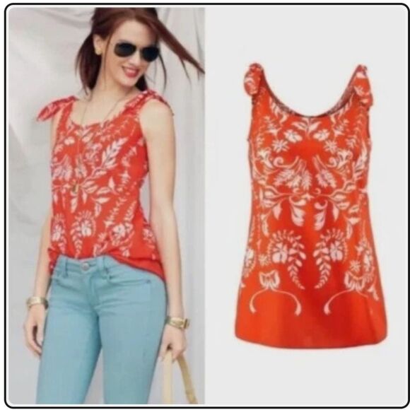 CAbi Style #5255 Mosaic Tank Top, Sleeveless, Knotted Straps, XS - Picture 2 of 10